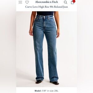 Abercrombie curve love High rise relaxed medium/dark Jeans. Worn twice